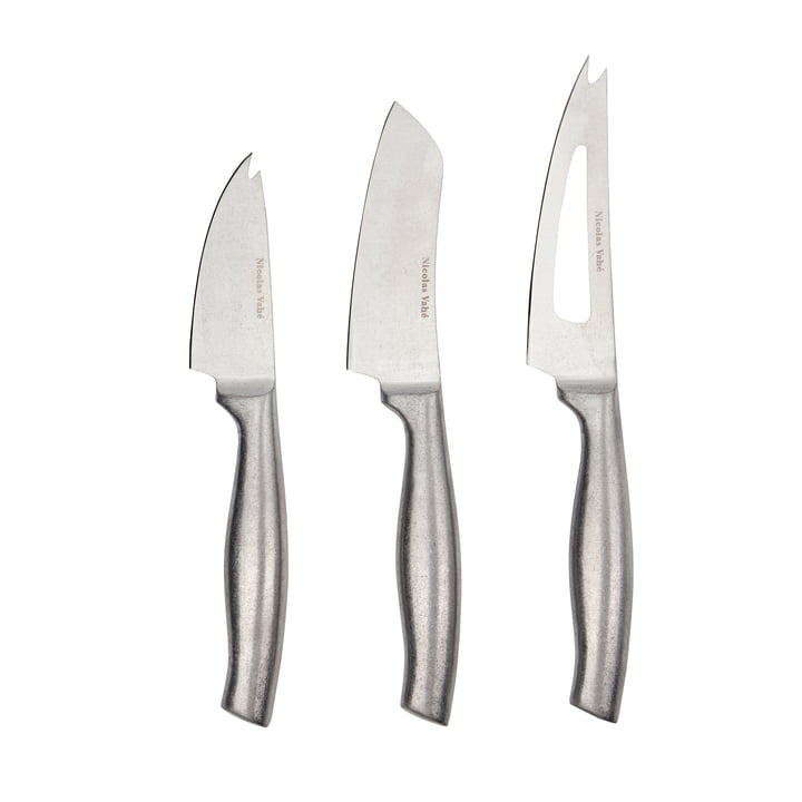 Fromage Cheese knife, brushed stainless steel (set of 3) by Nicolas Vahé