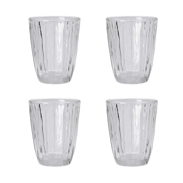 Groove Water glass, clear (set of 4) from Nicolas Vahé