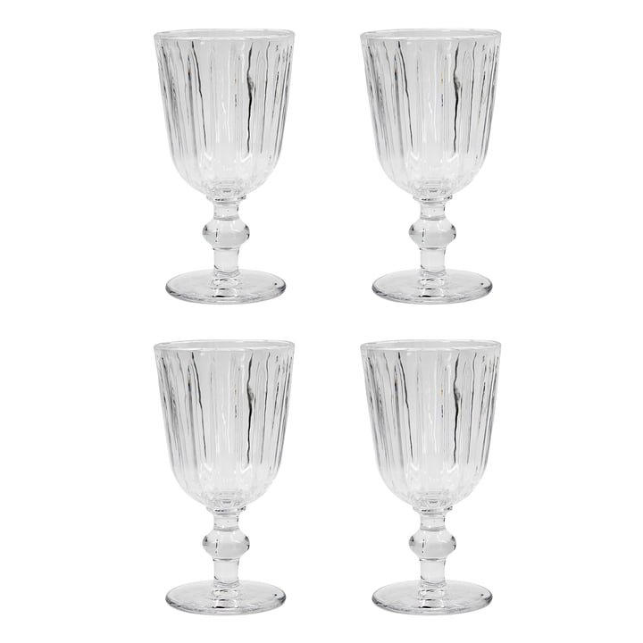 Groove Wine glass, clear (set of 4) from Nicolas Vahé