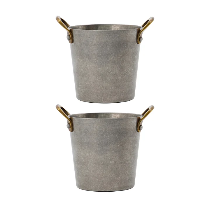 Nicolas Vahé - Presentation Bucket, brushed stainless steel (set of 2)
