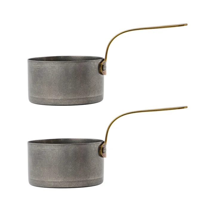 Presentation Mini saucepan, brushed stainless steel (set of 2) by Nicolas Vahé