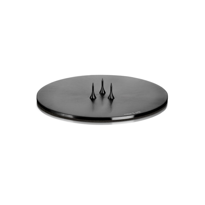 ester & erik - Candle plate, ⌀ 9 cm, black / matte