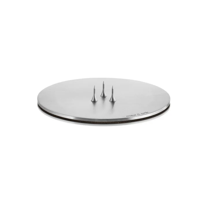 ester & erik - Candle plate, ⌀ 9 cm, silver / matt