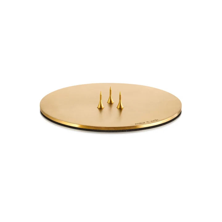 ester & erik - Candle plate, ⌀ 9 cm, gold / matte