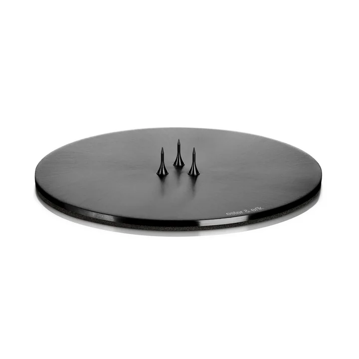 ester & erik - Candle plate, ⌀ 12 cm, black / matte