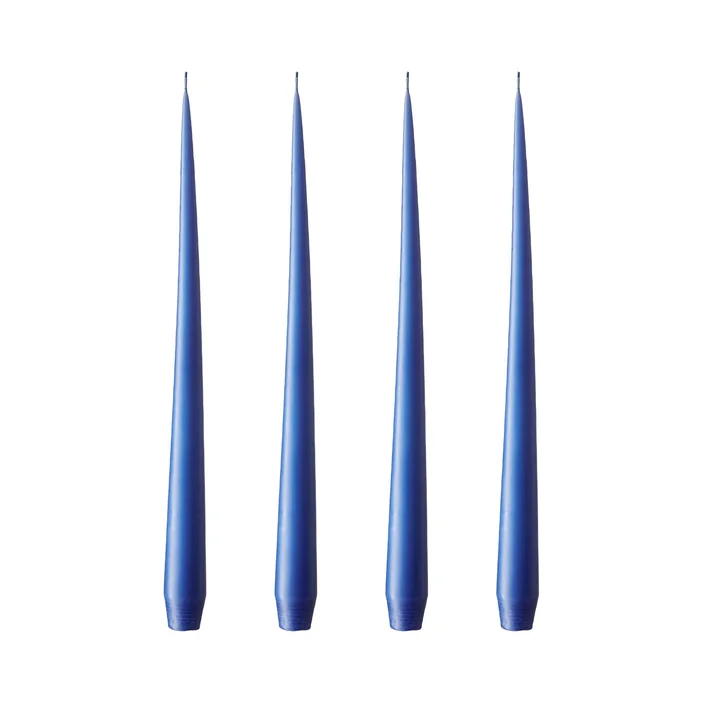 ester & erik - pointed candle, 24 cm, No. 48, cornflower / matte (set of 4)