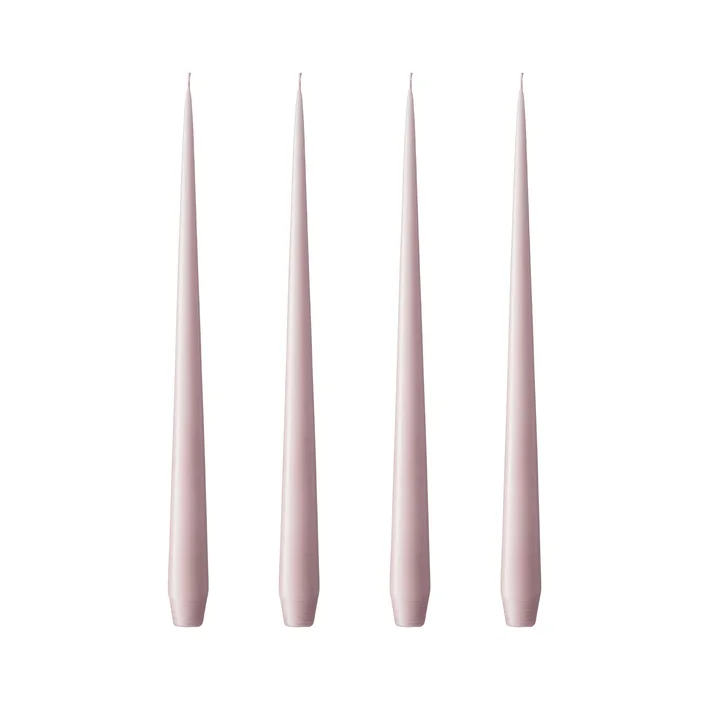 ester & erik - pointed candle, 24 cm, No. 52, soft rose / matt (set of 4)