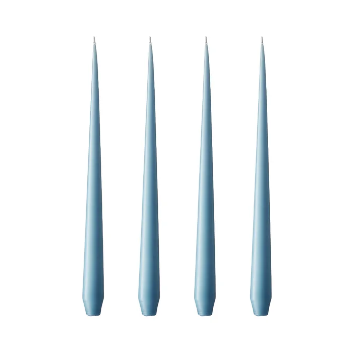 ester & erik - pointed candle, 24 cm, No. 37, moon blue / matt (set of 4)