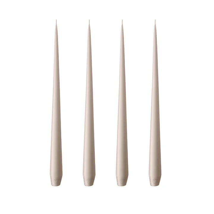 ester & erik - taper candle, 24 cm, No. 22, linen grey / matt (set of 4)