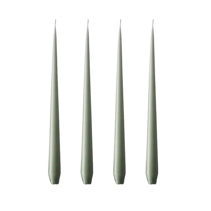 ester & erik - taper candle, 24 cm, No. 70, green soil / matt (set of 4)