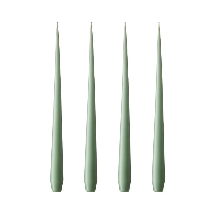 ester & erik - pointed candle, 24 cm, No. 66, eucalyptus / matt (set of 4)
