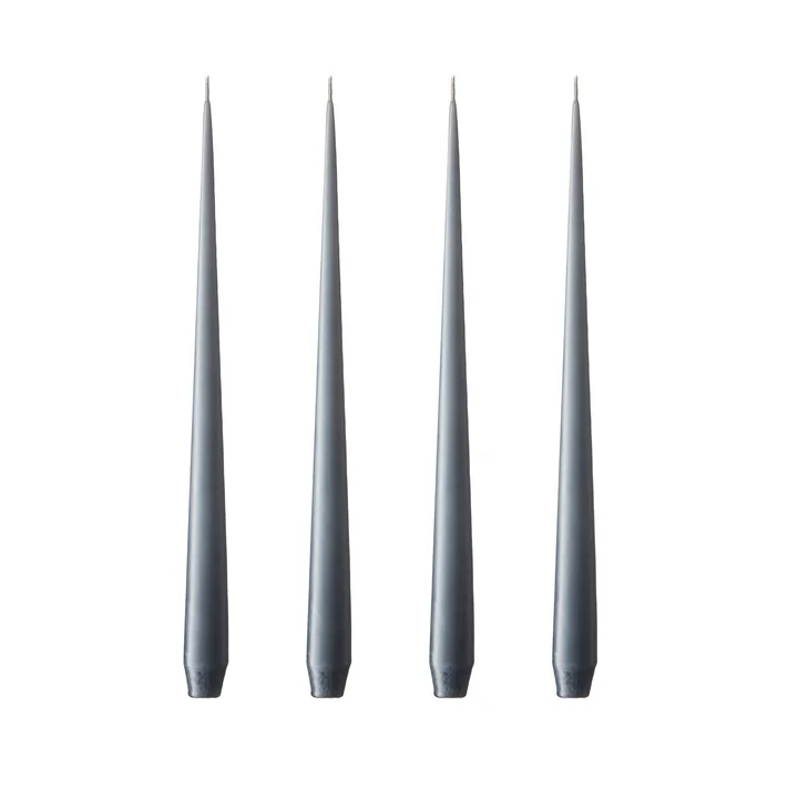 ester & erik - pointed candle, 24 cm, No. 74, dark slate / matt (set of 4)