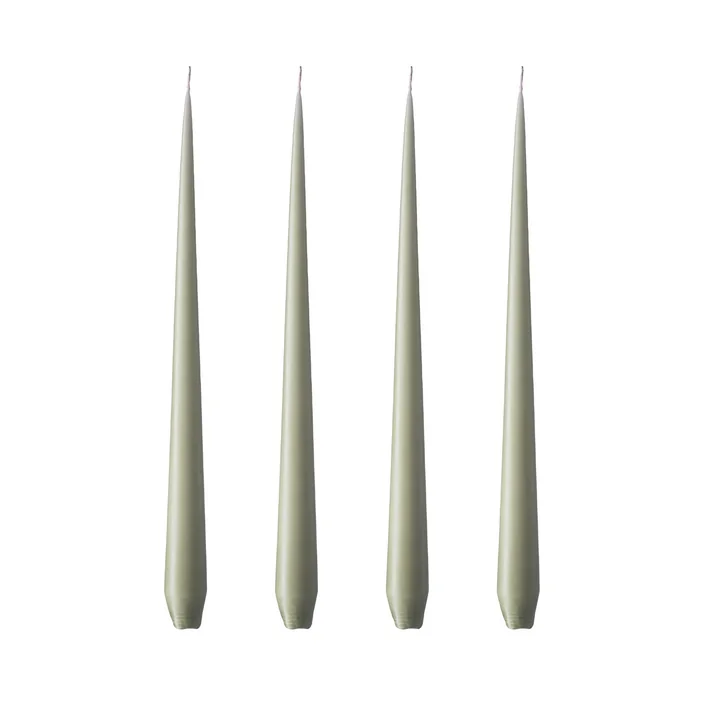 ester & erik - pointed candle, 24 cm, No. 69, artichoke / matt (set of 4)