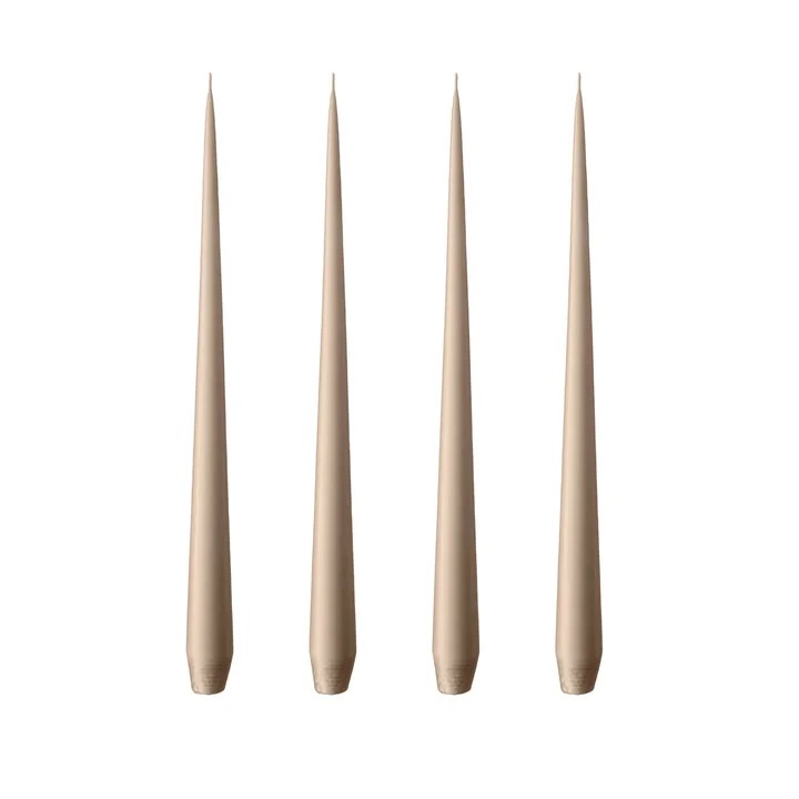 ester & erik - pointed candle, 24 cm, No. 18, nougat note / matt (set of 4)