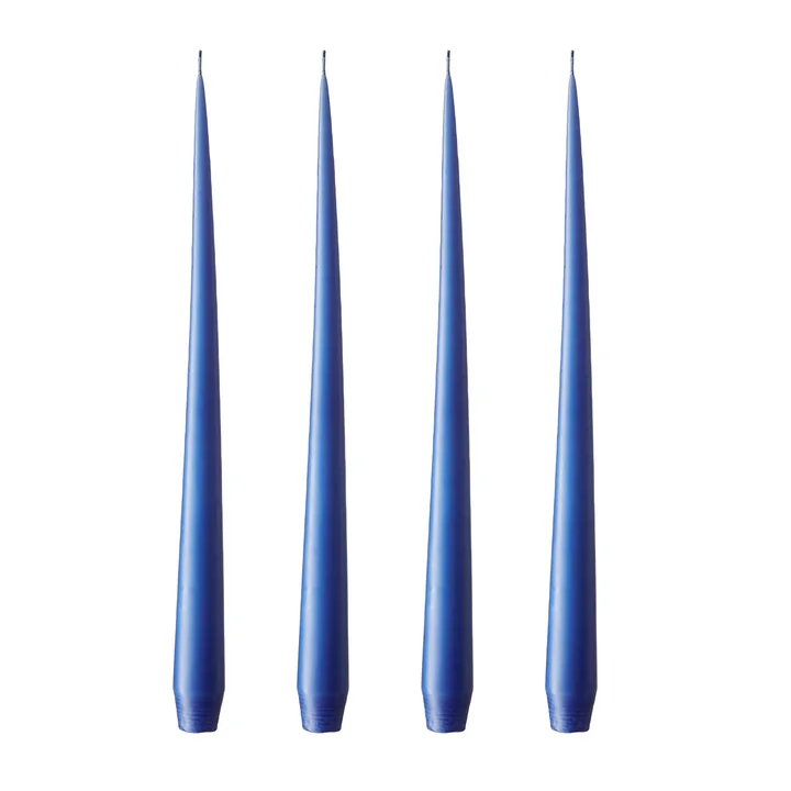 ester & erik - whip candle, 32 cm, No. 48, cornflower / matte (set of 4)