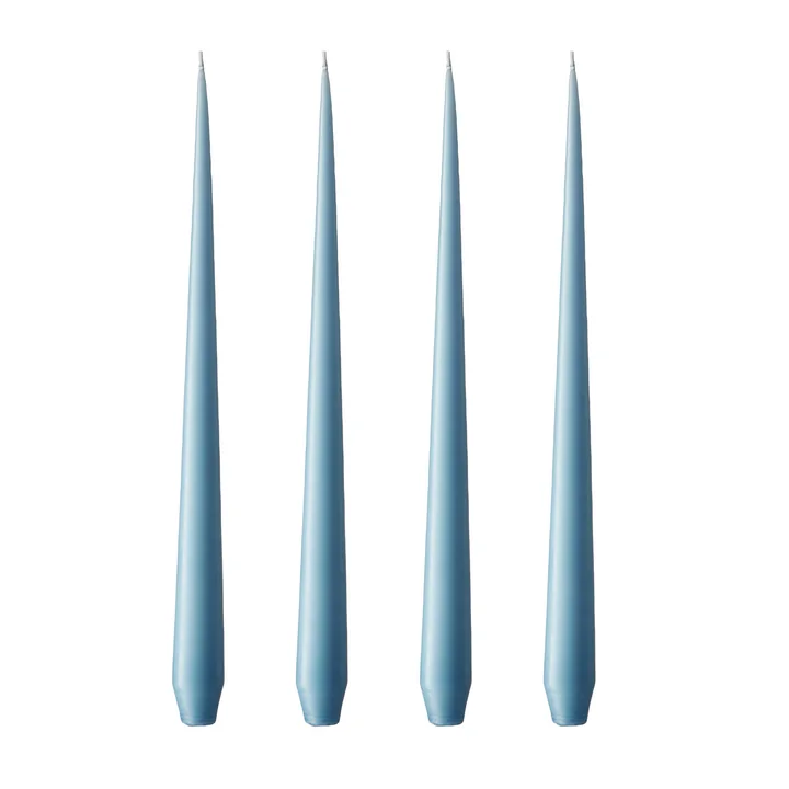 ester & erik - whip candle, 32 cm, No. 37, moon blue / matte (set of 4)