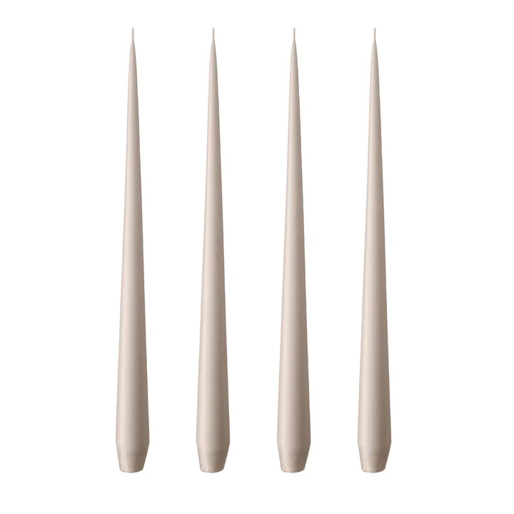 ester & erik - whip candle, 32 cm, No. 22, linen gray / matte (set of 4)