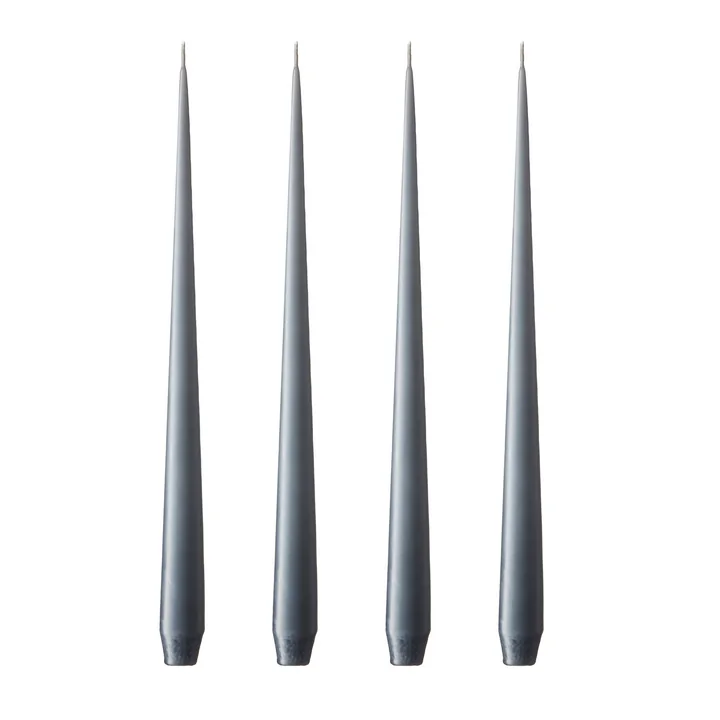 ester & erik - whip candle, 32 cm, No. 74, dark slate / matte (set of 4)