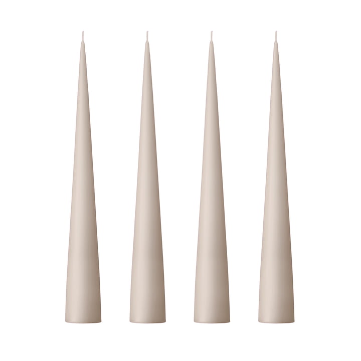 ester & erik - Cone candle, 25 cm, No. 22, linen gray / matt (set of 2)