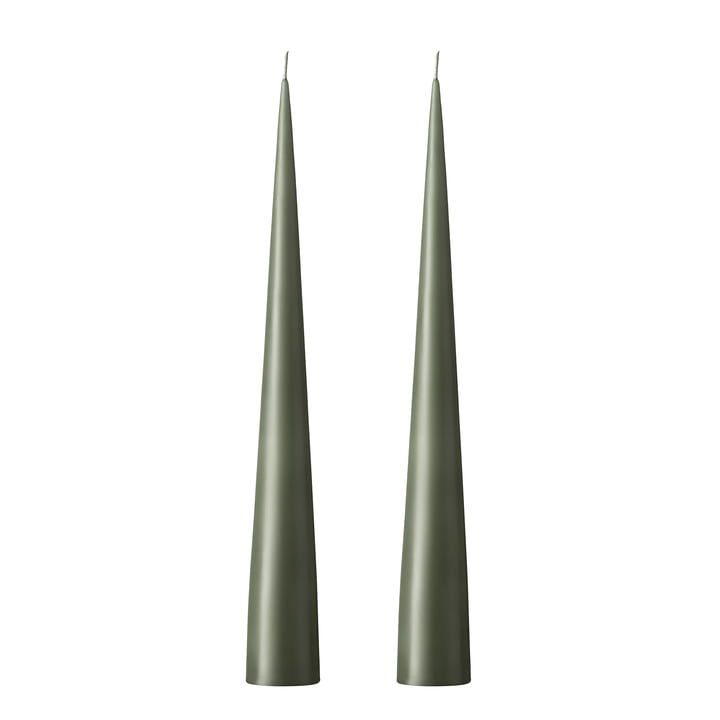 ester & erik - Cone candle, 25 cm, No. 70, green soil / matt (set of 2)