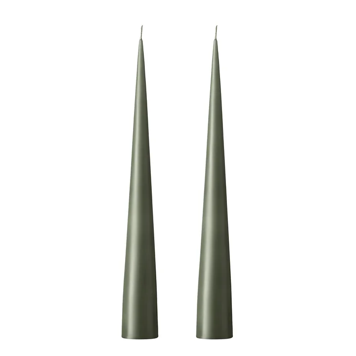 ester & erik - Cone candle, 25 cm, No. 70, green soil / matt (set of 2)
