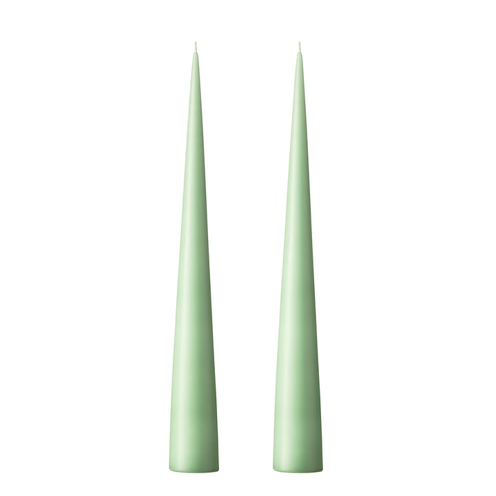 ester & erik - Cone candle, 25 cm, No. 66, eucalyptus / matt (set of 2)