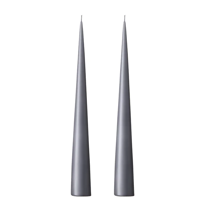 ester & erik - taper candle, 37 cm, No. 74, dark slate / matt (set of 2)