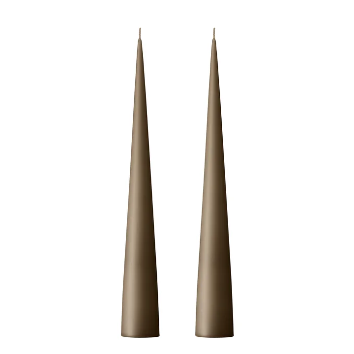 ester & erik - taper candle, 25 cm, No. 77, caviar / matt (set of 2)