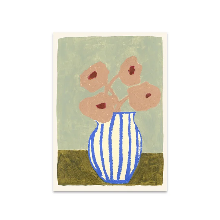 The Poster Club - Pink Flowers by Carla Llanos, 50 x 70 cm