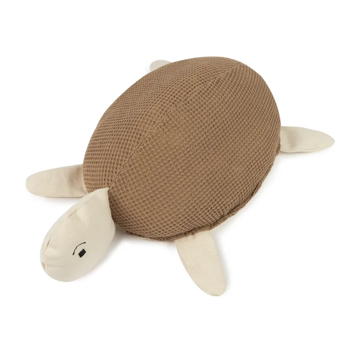 Nobodinoz - Wabi Sabi Cushion, Turtle, 20 x 30 cm, sesame