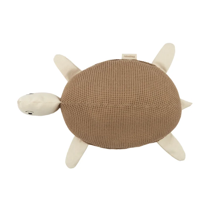 Nobodinoz - Wabi Sabi Cushion, Turtle, 20 x 30 cm, sesame