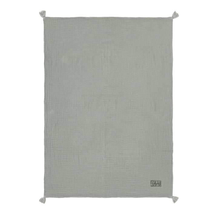 Nobodinoz - Wabi Sabi Muslin blanket, 65 x 100 cm, azure