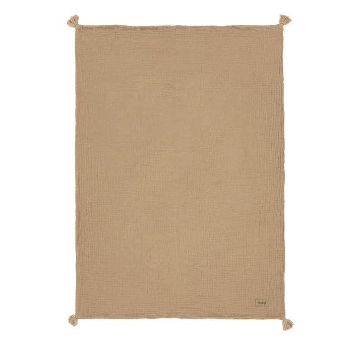 Nobodinoz - Wabi Sabi Muslin blanket, 65 x 100 cm, sesame