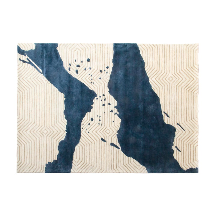 Studio Zondag - Splash Carpet 170 x 240 cm, blue / ivory