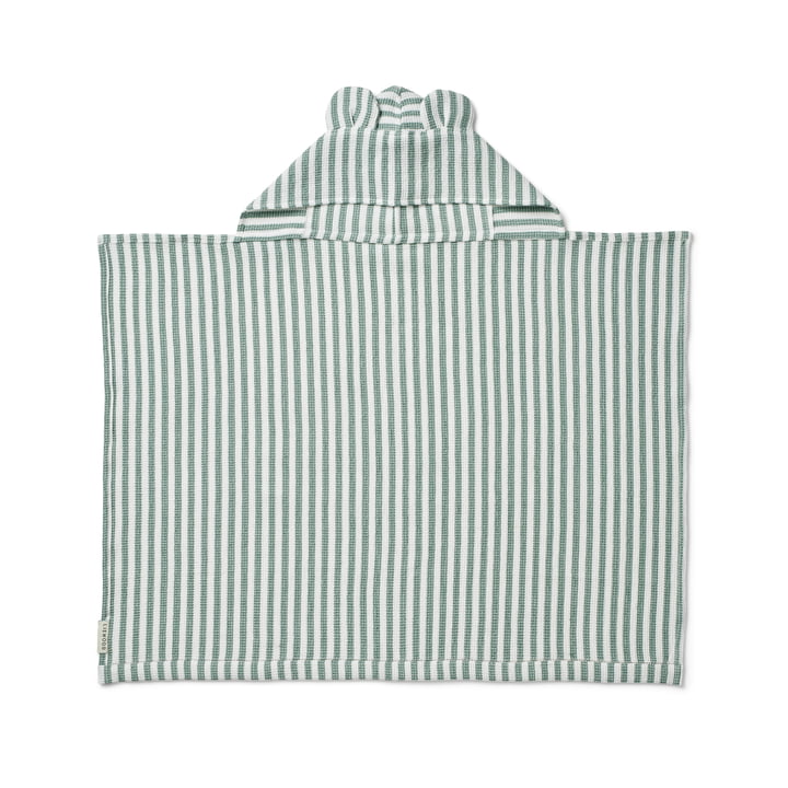 Vilas Baby hooded towel, striped peppermint / white by LIEWOOD