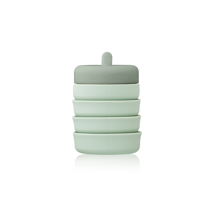 Wilson foldable drinking bottle, dusty mint / faune green by LIEWOOD