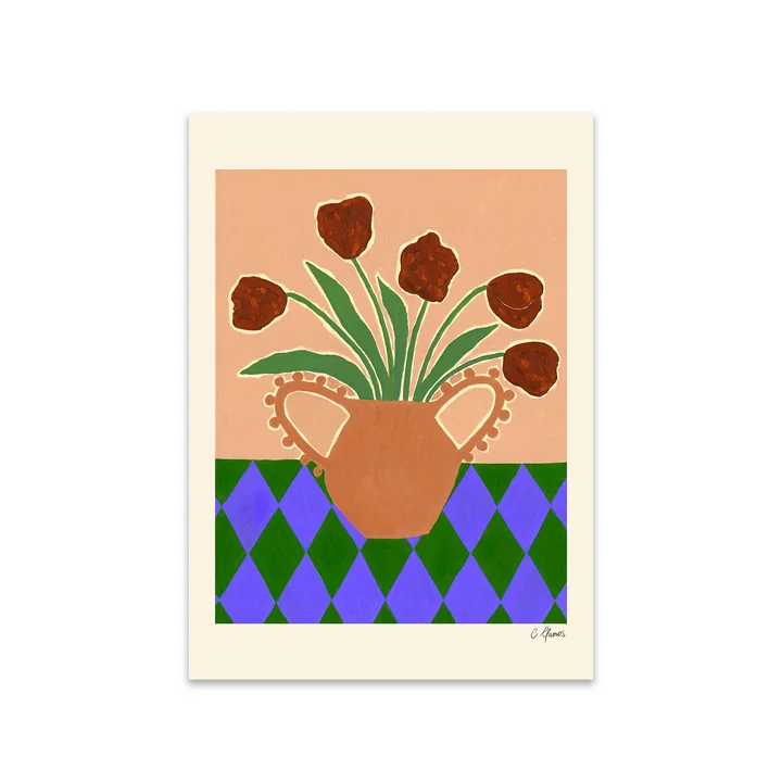 Red Tulips by Carla Llanos for The Poster Club