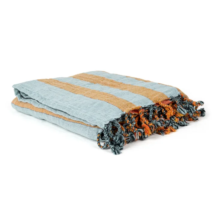 Studio Zondag - Duinen Blanket, 130 x 170 cm, blue-mustard