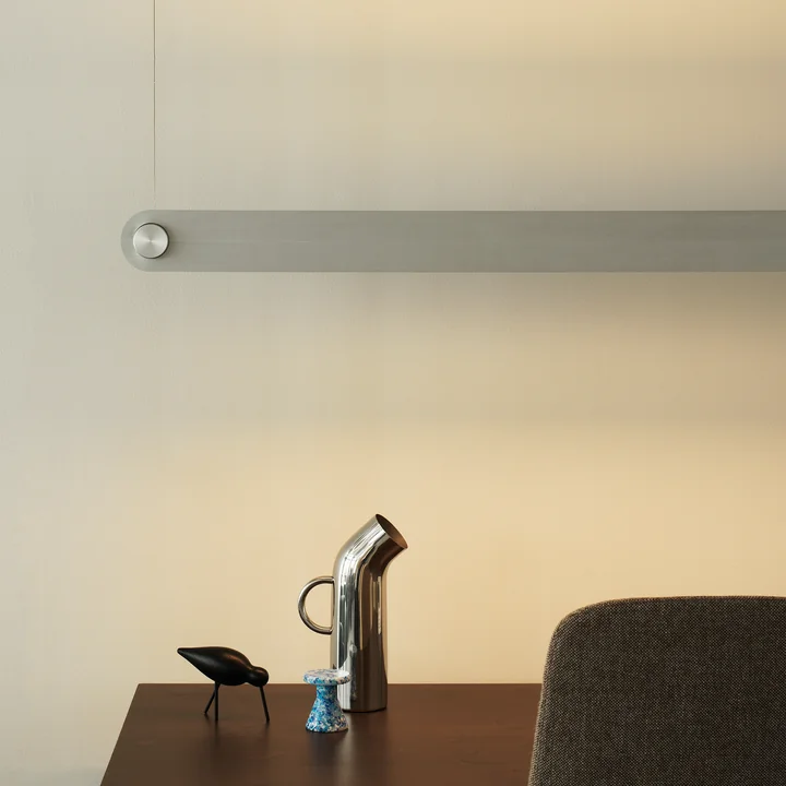 Dim Linear pendant lamp, brushed aluminum from Normann Copenhagen