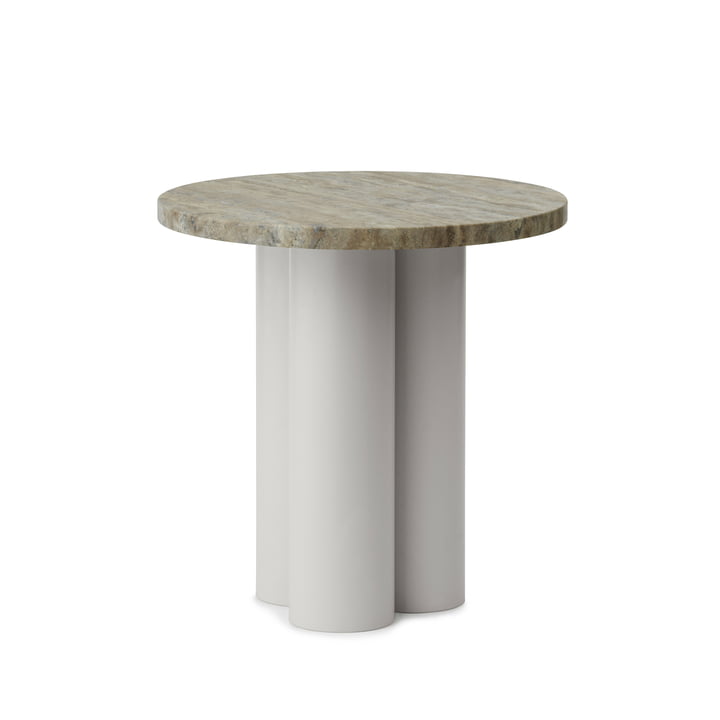 Dit Side table Ø 40 cm, travertine silver / sand from Normann Copenhagen