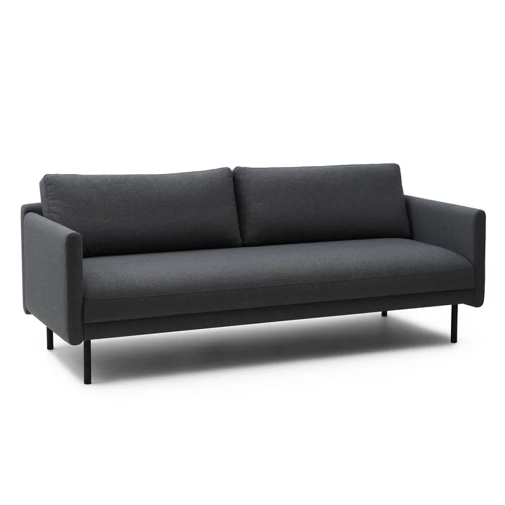 Rar 3-seater sofa, black / Re-Born dark gray by Normann Copenhagen