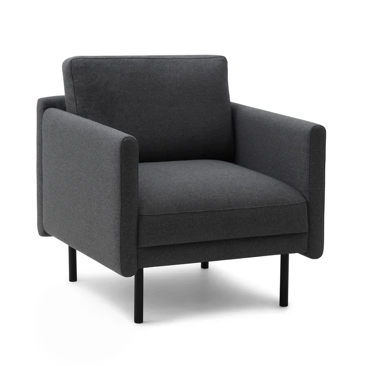 Rar Armchair, black / Re-Born dark gray by Normann Copenhagen