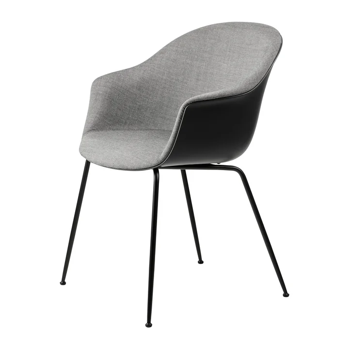 Gubi - Bat Dining Chair Front Upholstery (Conic Base), Black / Remix 3 (152)