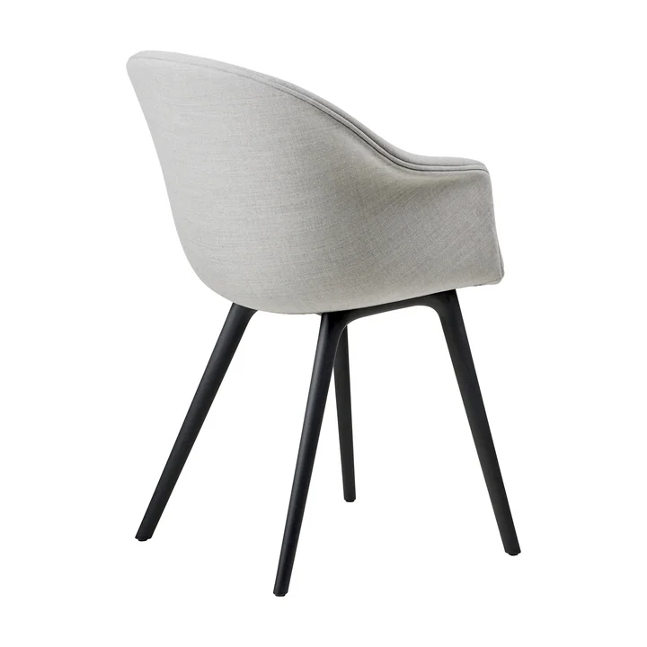 Gubi - Bat Dining Chair Fully Upholstered (Plastic Base), Black / Remix 3 (123)