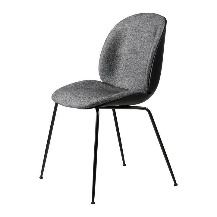Gubi - Beetle Dining Chair Front upholstery (Conic Base), black / Enzo Degli Angiuoni (0023)