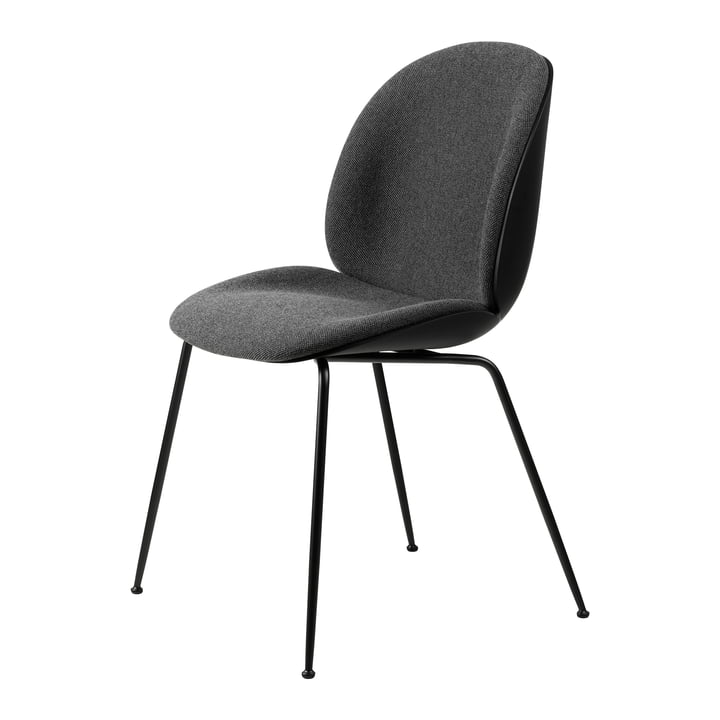 Gubi - Beetle Dining Chair Front Padding (Conic Base), Black / Hallingdal 65 (173)