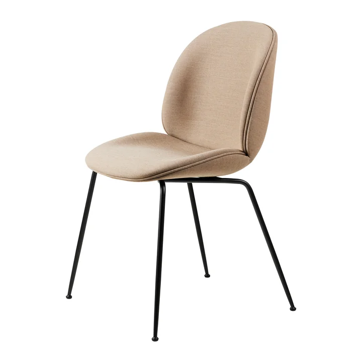 Gubi - Beetle Dining Chair Full upholstery (Conic Base), black / Remix 3 (233)