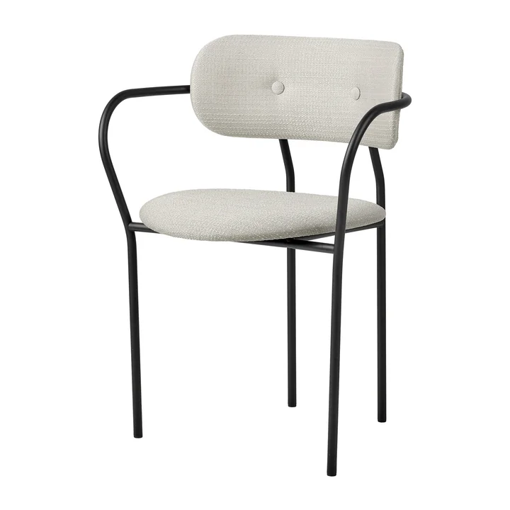 Gubi - Coco Dining armchair full upholstery, black matt / Eero Special (106)