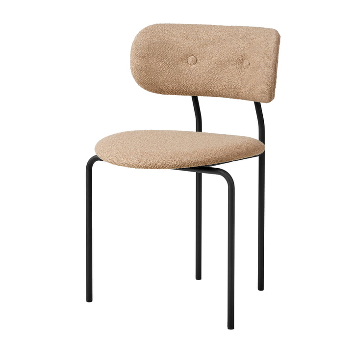 Gubi - Coco Dining chair full upholstery, black matt / Around Bouclé (004)