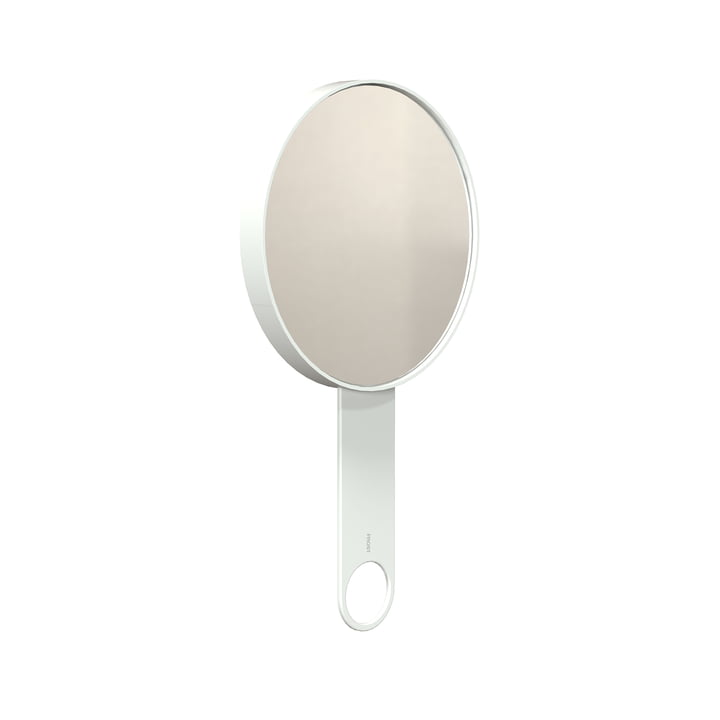 Nova2 Cosmetic hand mirror with 5-fold magnification 1982, white matt, WxH 1 5. 6x2 8. 1 cm from Frost
